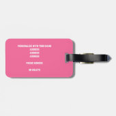 ガールズピンクグレーチームカラーズバスケットボールトラベルバッグ ラゲッジタグ (裏面横)