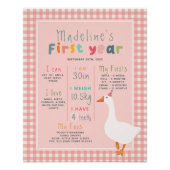 ガールズピンクグースファースト年誕生日マイルストーン ポスター (正面)