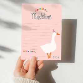 ガールズピンクグースファースト誕生日タイムカプセルカード 招待状