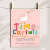ガールズピンクグースファースト誕生日タイムカプセルサイン ポスター
