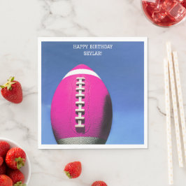 ガールズピンクサッカーバースデーパーティー紙 スタンダードランチョンナプキン