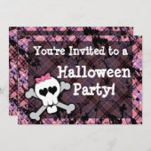 ガールズピンクスカルハローウィンパーティ 招待状 (正面/裏面)