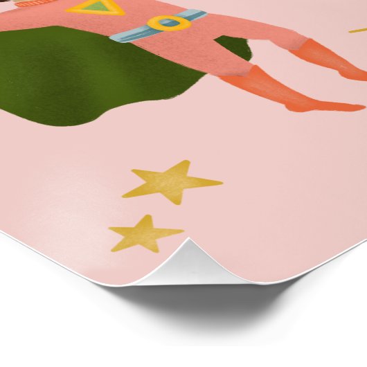 ガールズピンクスーパーヒーロー子供の誕生日ウェルカムサイン ポスター (コーナー)