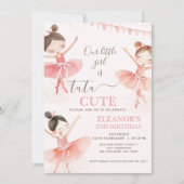 ガールズピンクツチュバレリーナ2nd誕生日 招待状 (正面)