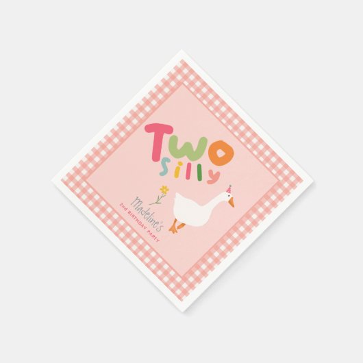 ガールズピンクツーガウ間抜けスセカンド誕生日 スタンダードカクテルナプキン (角)