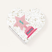 ガールズピンクティール（緑がかった色）トロフィーモダン新学期 ノートブック (正面)