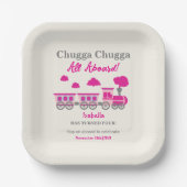 ガールズピンクトレイン任意の年齢の誕生日パーティー ペーパープレート (正面)