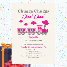 ガールズピンクトレイン2nd誕生日パーティー 招待状