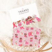 ガールズピンクパピーポーティ誕生日 サンキューカード