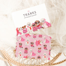 ガールズピンクパピーポーティ誕生日 サンキューカード