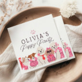 ガールズピンクパピーポーティ誕生日 スタンダードカクテルナプキン