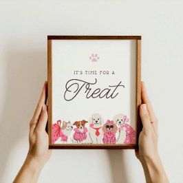 ガールズピンクパピー誕生日ウィズアンドトリートサイン ポスター