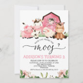 ガールズピンクファーム聞いたことがあるMoos誕生日 招待状 (正面)