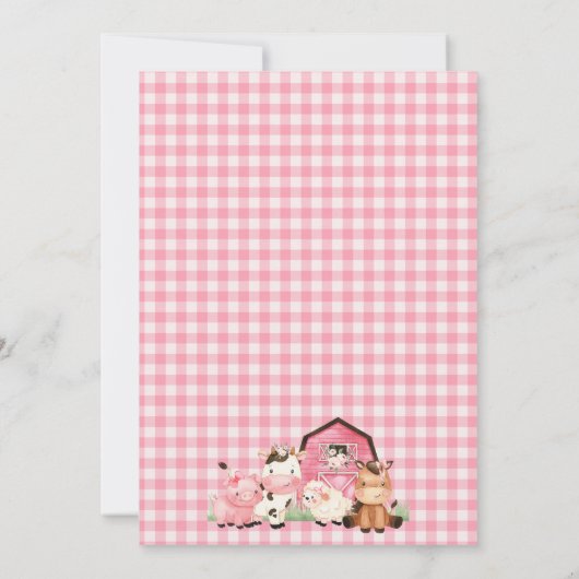 ガールズピンクファーム聞いたことがあるMoos誕生日 招待状 (裏面)