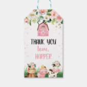 ガールズピンクファーム誕生日メッセージカード ギフトタグ (正面)