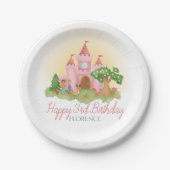 ガールズピンクフェガーリーアリタレプリンセス子供の誕生日 ペーパープレート (正面)