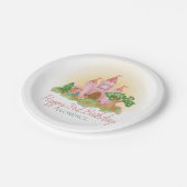 ガールズピンクフェガーリーアリタレプリンセス子供の誕生日 ペーパープレート (アングル)