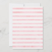 ガールズピンクフローラグレーバニーベビーシャワー 招待状 (裏面)