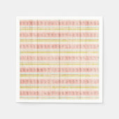 ガールズピンクフローラストライプコテージシックティーパーティー スタンダードカクテルナプキン (正面)