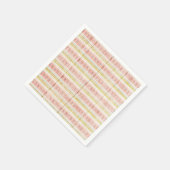 ガールズピンクフローラストライプコテージシックティーパーティー スタンダードカクテルナプキン (角)