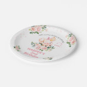ガールズピンクフローラティスリトルピギー誕生日  ペーパープレート (アングル)