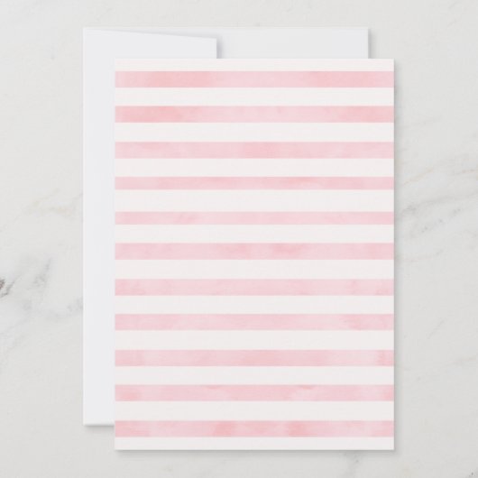 ガールズピンクフローラバナーサファリベビーベビーシャワー 招待状 (裏面)