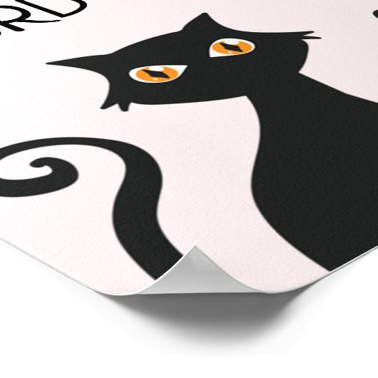 ガールズピンクブハロウィーン誕生日ウェルカムサイン ポスター (角)