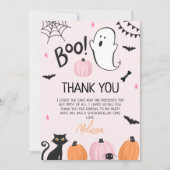 ガールズピンクブハロウィーン誕生日サンキューカード 招待状 (正面)
