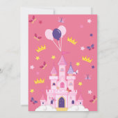 ガールズピンクプリンセスカスタム誕生日招待状 招待状 (裏面)