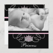 ガールズピンクプリンセス誕生のお知らせ 案内状 (正面/裏面)