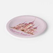 ガールズピンクプリンセス誕生日 パーソナライズされた ペーパープレート (アングル)