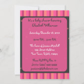 ガールズピンクベビーボトルベビーシャワーインビテーション 招待状 (裏面)