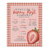 ガールズピンクベリーファースト年誕生日マイルストーン ポスター (正面)