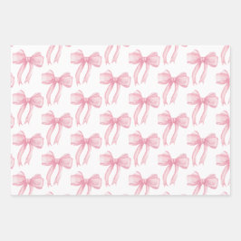 ガールズピンクボウコケットベビーシャワー誕生日 ラッピングペーパーシート