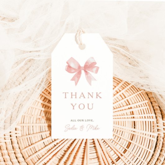 ガールズピンクボウコケフェミニンベビーのお気に入り ギフトタグ