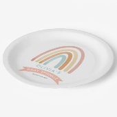 ガールズピンクボホレインボーキュートベビー散布 ペーパープレート (アングル)