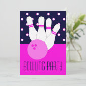 ガールズピンクボーリングパーティの招待状 招待状 (スタンド正面)