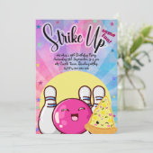 ガールズピンクボーリング絞り染めパーティー 招待状 (スタンド正面)