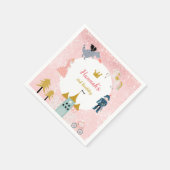 ガールズピンクマジカルプリンセス城誕生日 スタンダードカクテルナプキン (角)