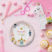 ガールズピンクマジカルプリンセス城誕生日 ペーパープレート (パーティー)