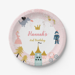 ガールズピンクマジカルプリンセス城誕生日 ペーパープレート