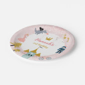 ガールズピンクマジカルプリンセス城誕生日 ペーパープレート (アングル)