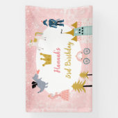 ガールズピンクマジカルプリンセス城誕生日 横断幕 (縦)