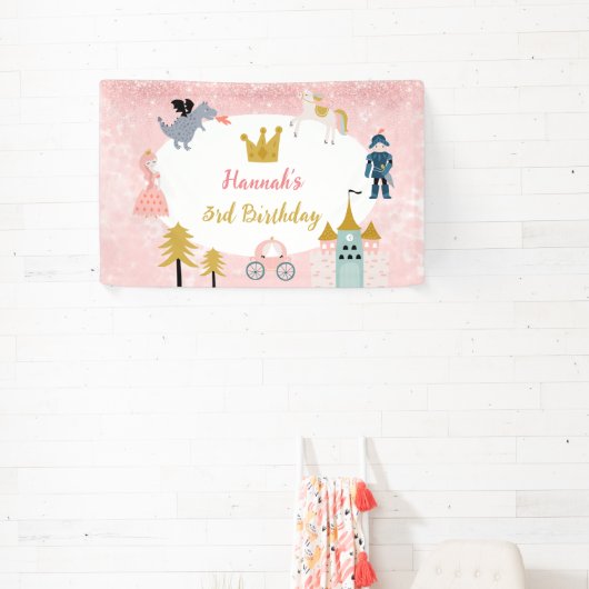 ガールズピンクマジカルプリンセス城誕生日 横断幕 (インサイチュ)