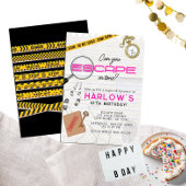 ガールズピンクミステリーエスケープルーム誕生日 招待状