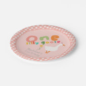 ガールズピンクワン間抜けグースファースト誕生日 ペーパープレート (アングル)