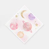 ガールズピンク宇宙パーティーナプキンス スタンダードランチョンナプキン (角)