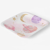 ガールズピンク宇宙パーティープレート ペーパープレート (傾斜あり)