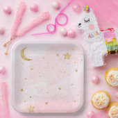 ガールズピンク宇宙パーティープレート ペーパープレート (パーティー)