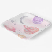 ガールズピンク宇宙パーティープレート ペーパープレート (傾斜あり)